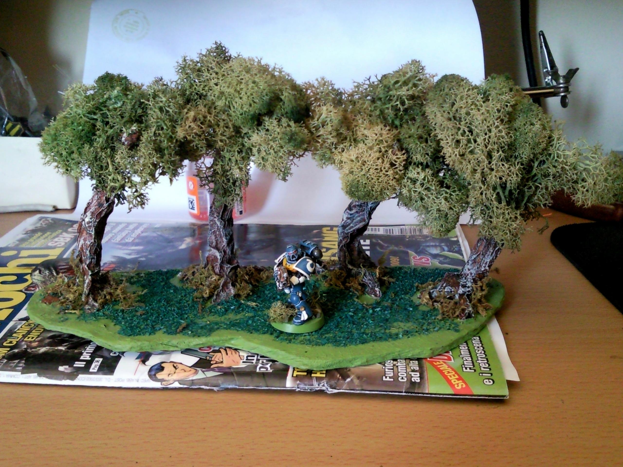 Base, Conversion, Space Marines, Terrain, Trees, Troops, Warhammer 40,000, Work In Progress