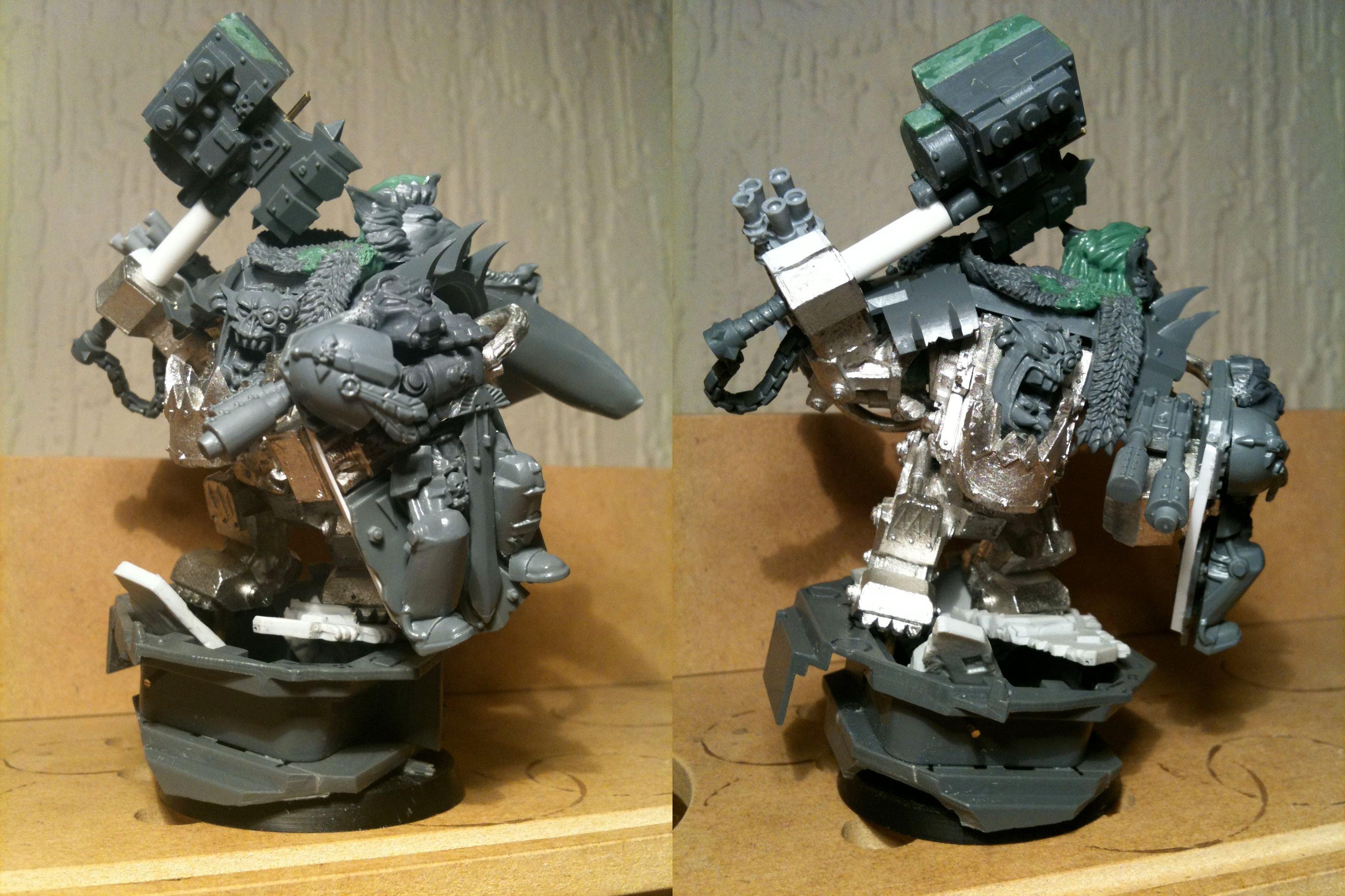 Da Dark Angelz, Mega-armour, Orks, Warboss, Work In Progress