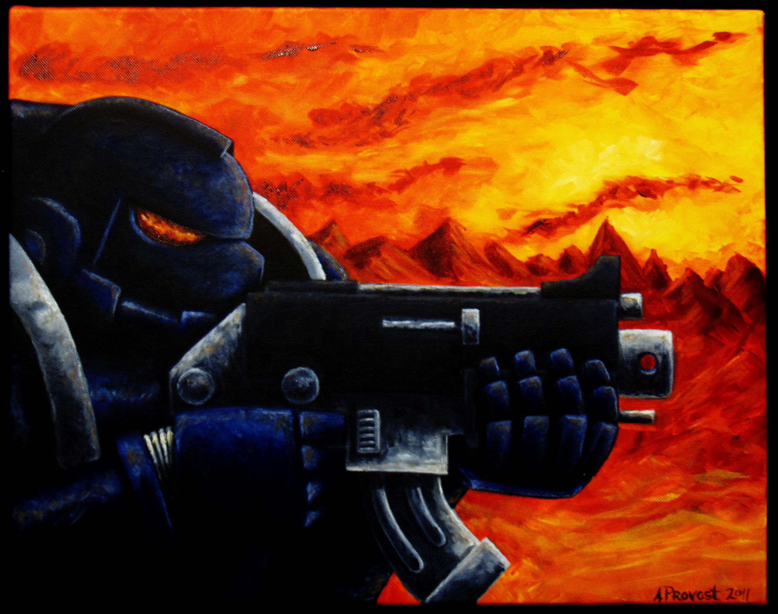 Artwork, Painting, Space Marines, Warhammer 40,000