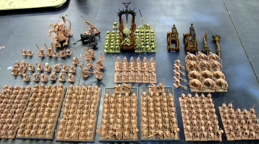 Army, Clanrats, Plague Monks, Rat Ogres, Screaming Bell, Skaven, Slaves