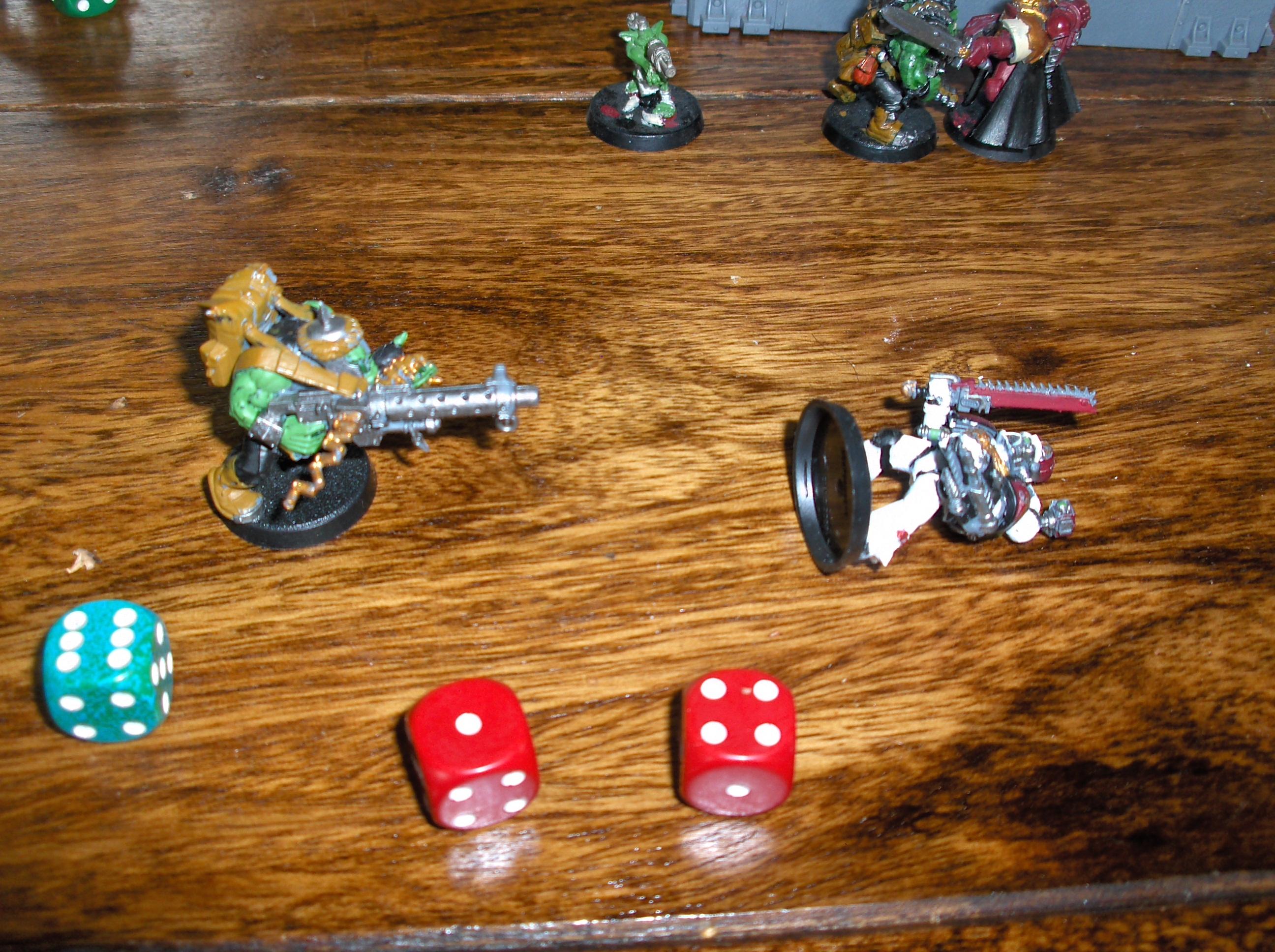 Battle Report, Dice, Orks, Space Marines, Warhammer 40,000