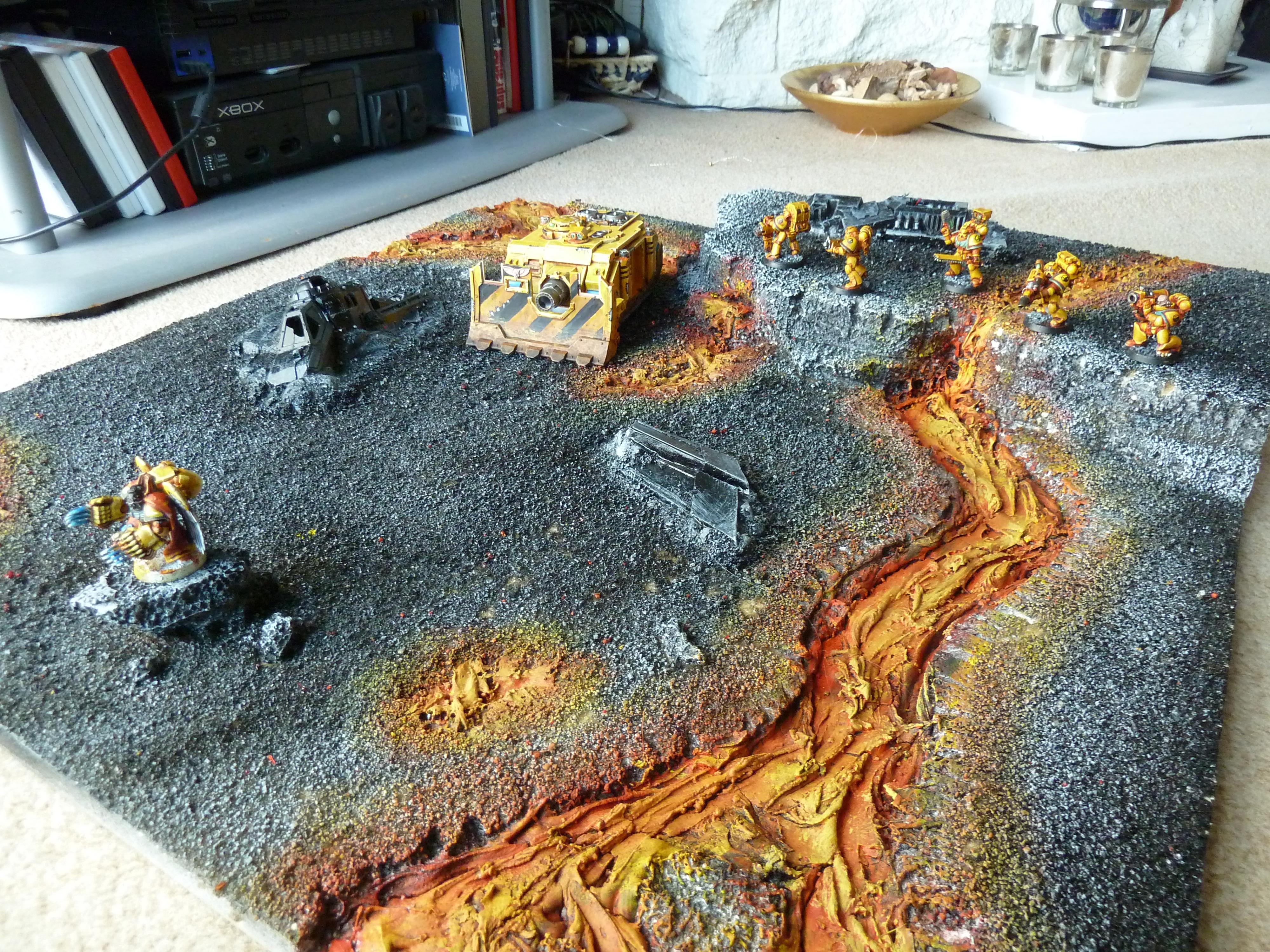 Armies On Parade, Imperial Fists, Kitbash, Lava, Object Source Lighting, Space Marines, Yellow