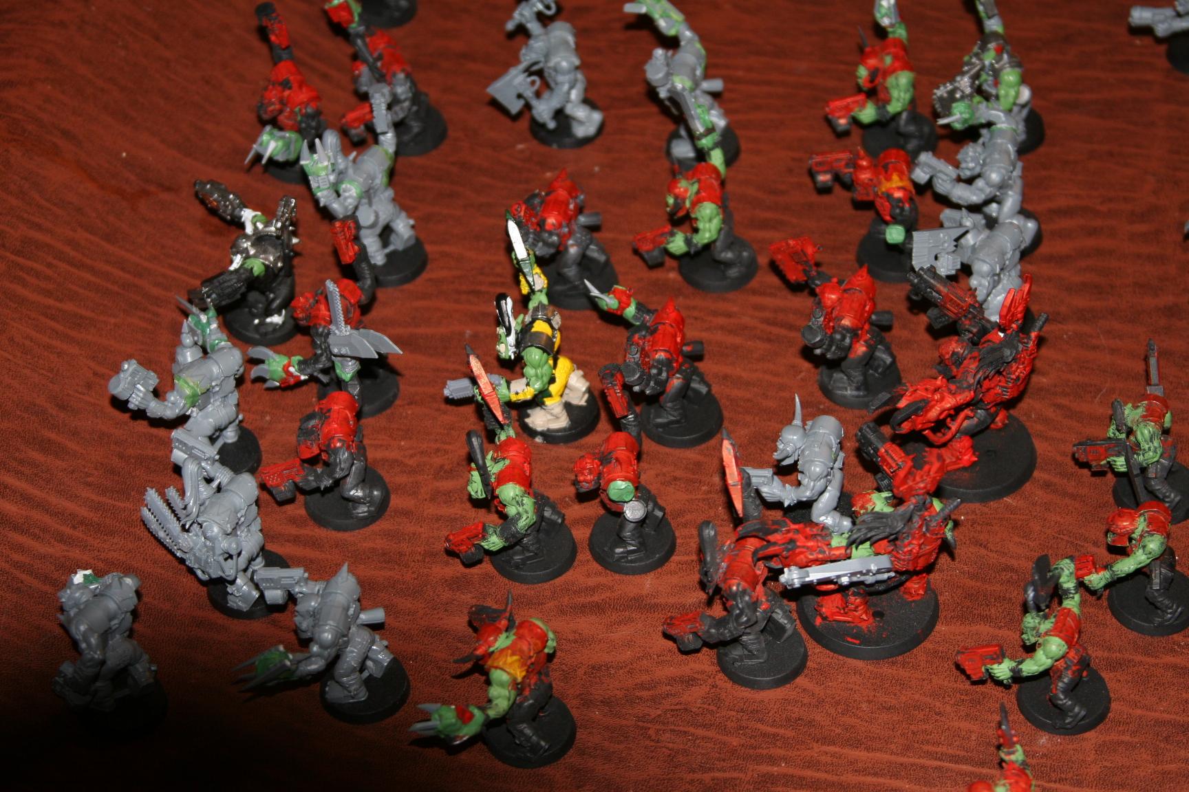 Some Nobs.  Notice that my 2 extra warbosses are filling in as nobs in this setup