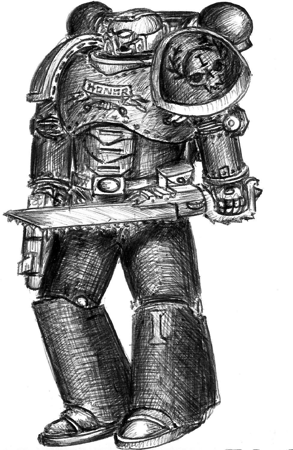Artwork, Battlesuit, Crisis Battlesuit, Drawing, Old, School, Style, Tau, Weapon
