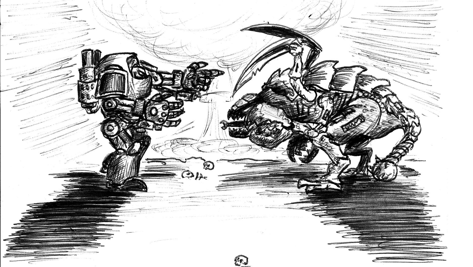 Artwork, Battlesuit, Crisis Battlesuit, Drawing, Tau, Weapon