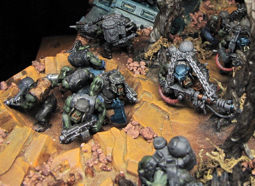 Boy, Burnas, Diorama, Lootas, Orcs, Orks, Stompa, Terrain, Trukk, Warboss, Warhammer 40,000, Warhammer Fantasy