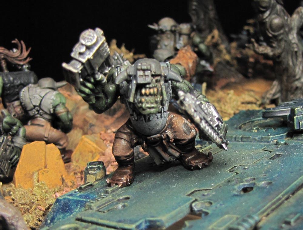 Boy, Burnas, Diorama, Lootas, Orcs, Orks, Stompa, Terrain, Trukk, Warboss, Warhammer 40,000, Warhammer Fantasy