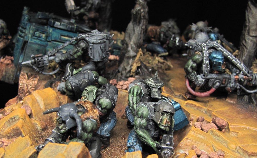 Boy, Burnas, Diorama, Lootas, Orcs, Orks, Stompa, Terrain, Trukk, Warboss, Warhammer 40,000, Warhammer Fantasy