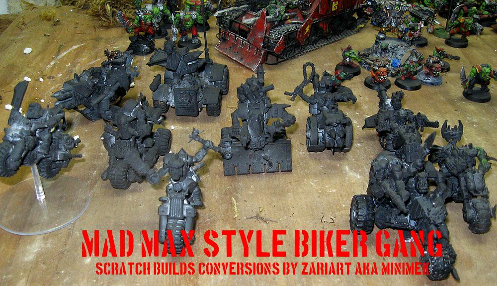 Kit Bashed, Ork Biker Gang, Scratch Build, Warhammer 40,000