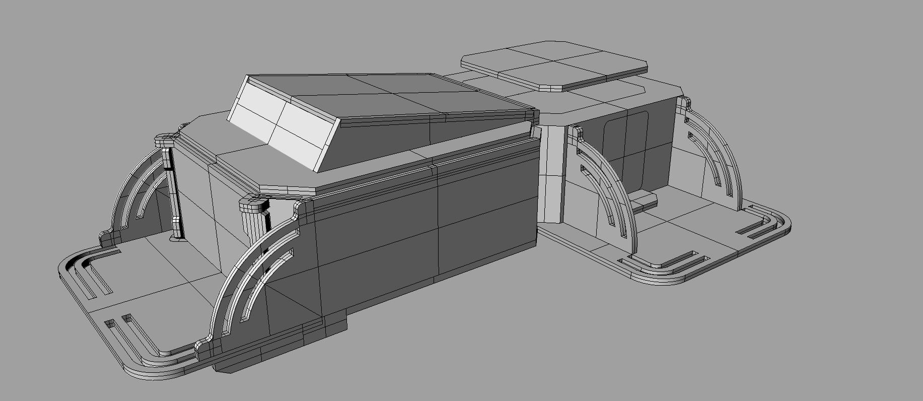 Infinity building. Square lobby pod plus housing unit