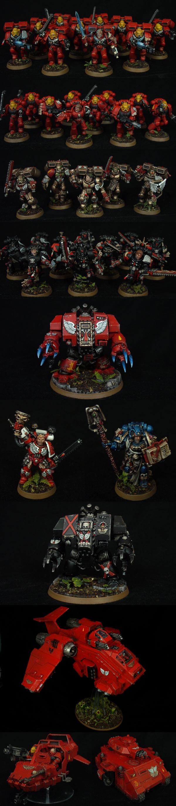 Army, Blood Angels, Dreadnought, Librarian, Space Marines, Storm Raven