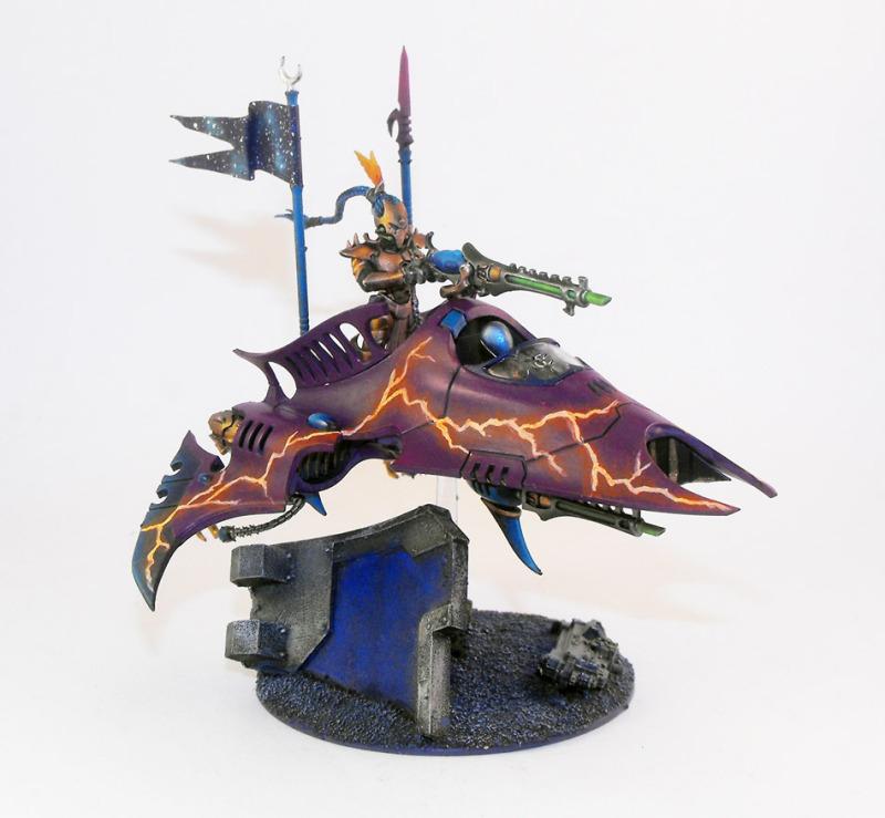 Dark Eldar, Lightning, Purple, Skimmer, Star Fields, Stars, Venom