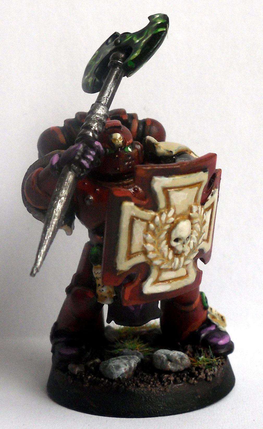 Axe, Power, Red, Shield, Space Marines, Warhammer 40,000