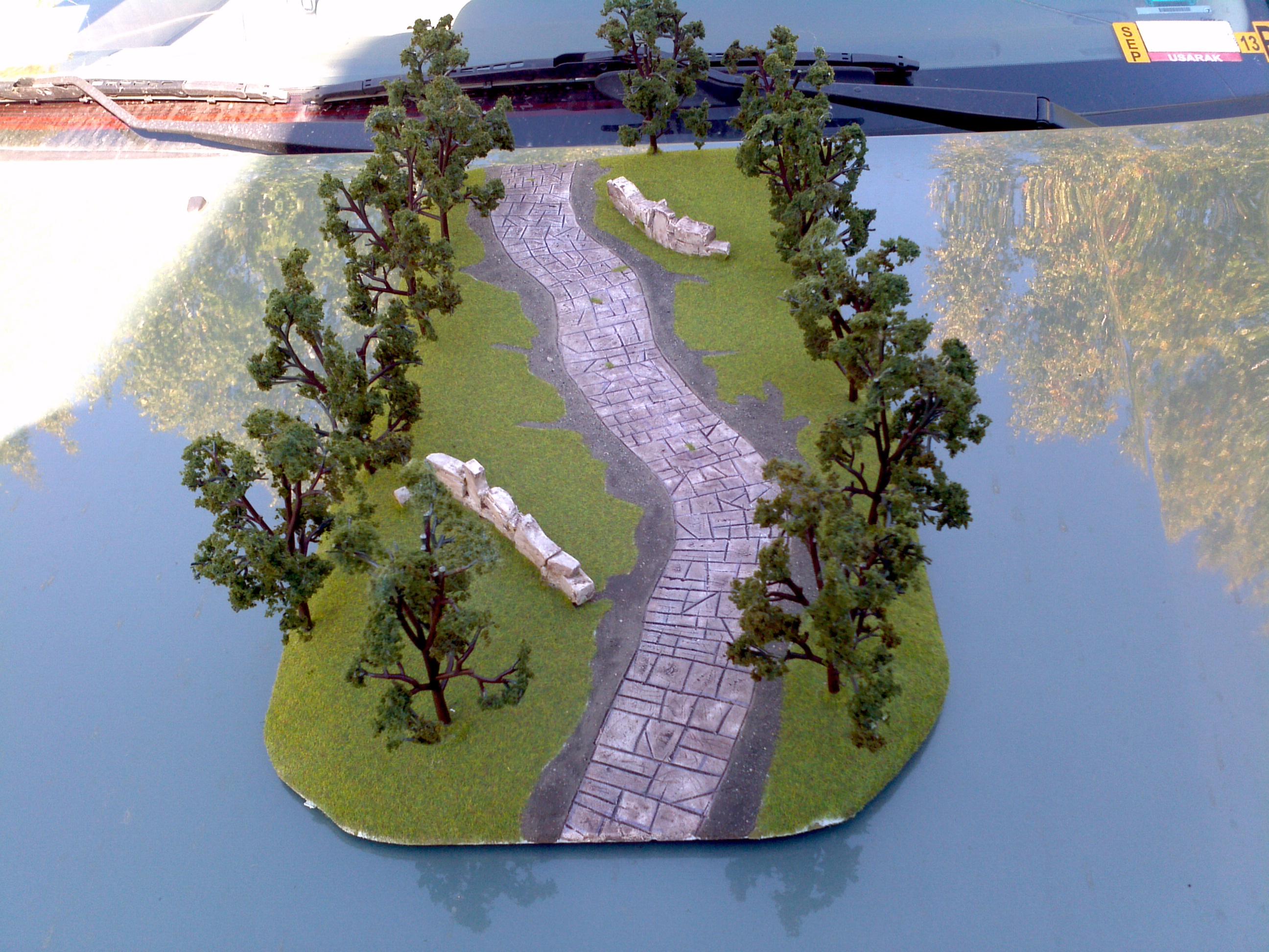 Road, Terrain, Trees