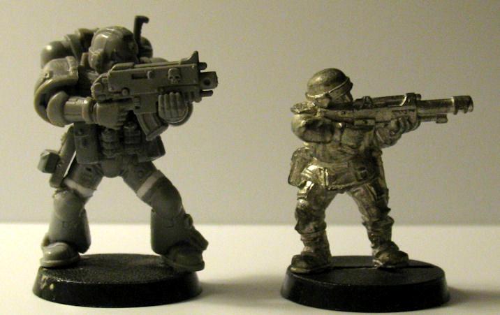 Space Marines, To Much Extra Stuff On Them, True Scale