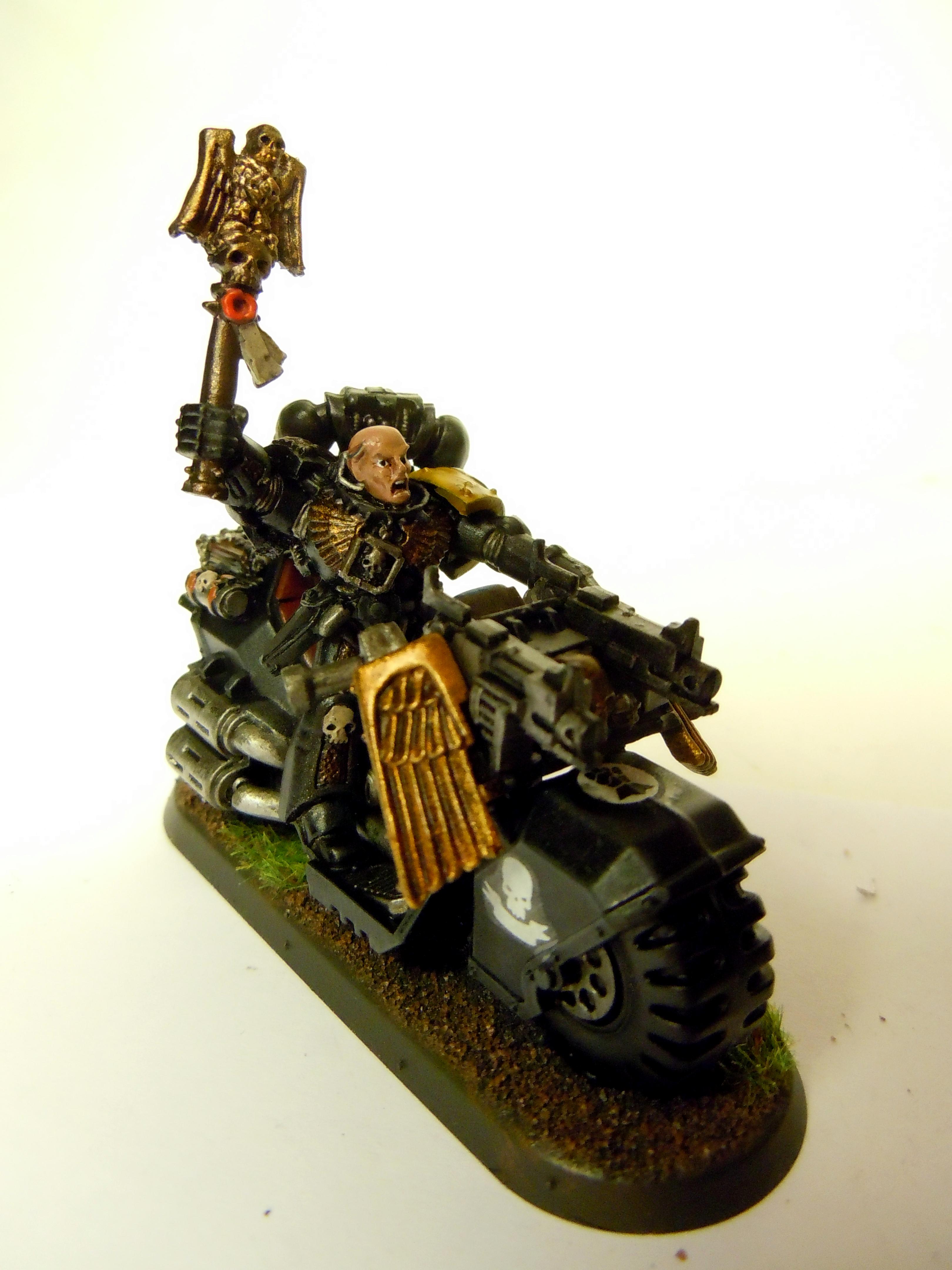 Bike, Chaplain, Imperial Fists, Space Marines