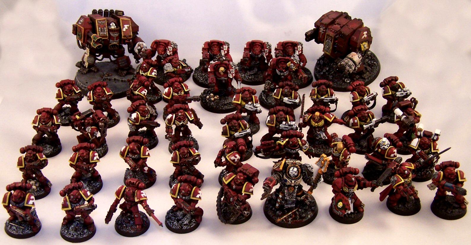 Dreadnought, Emperor's Wings Chapter, Space Marines, Tactical Squad, Terminator Armor, Terminator Chaplain