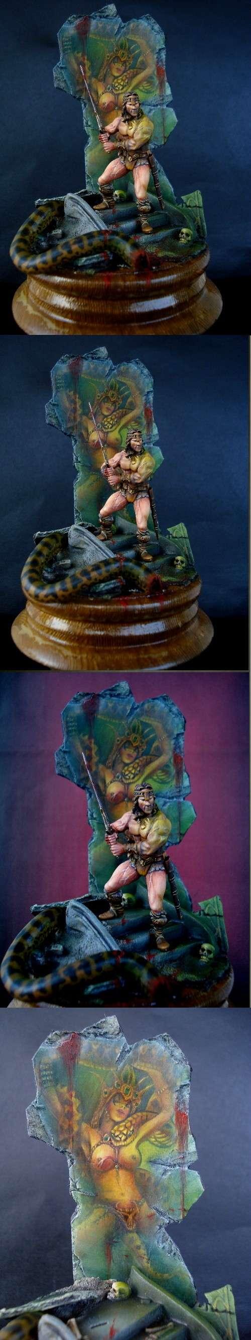 Barbarian, Conan, Diorama, Warhammer Fantasy