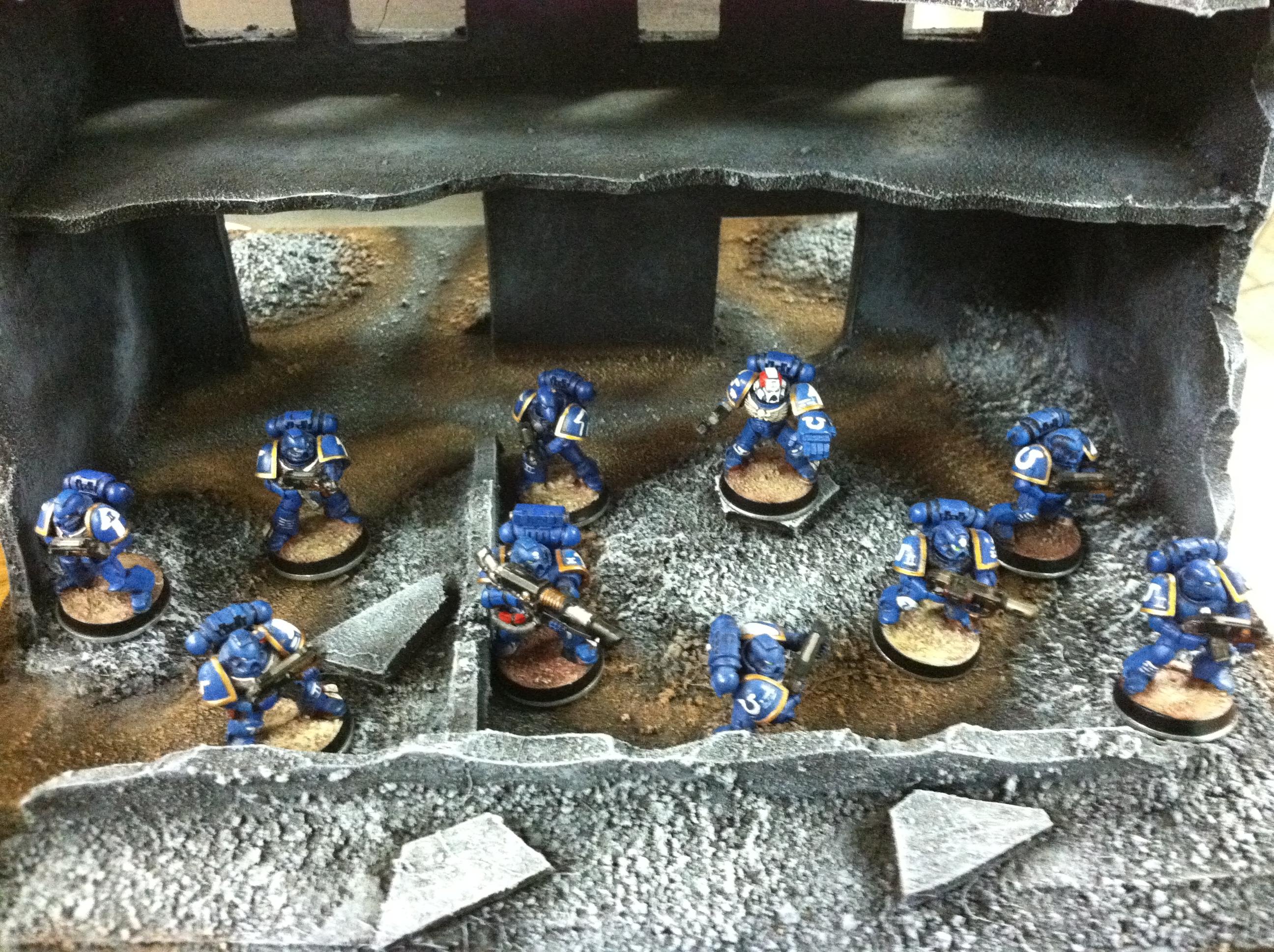 City, Diorama, Ruin, Space Marines, Tactical, Ultramarines