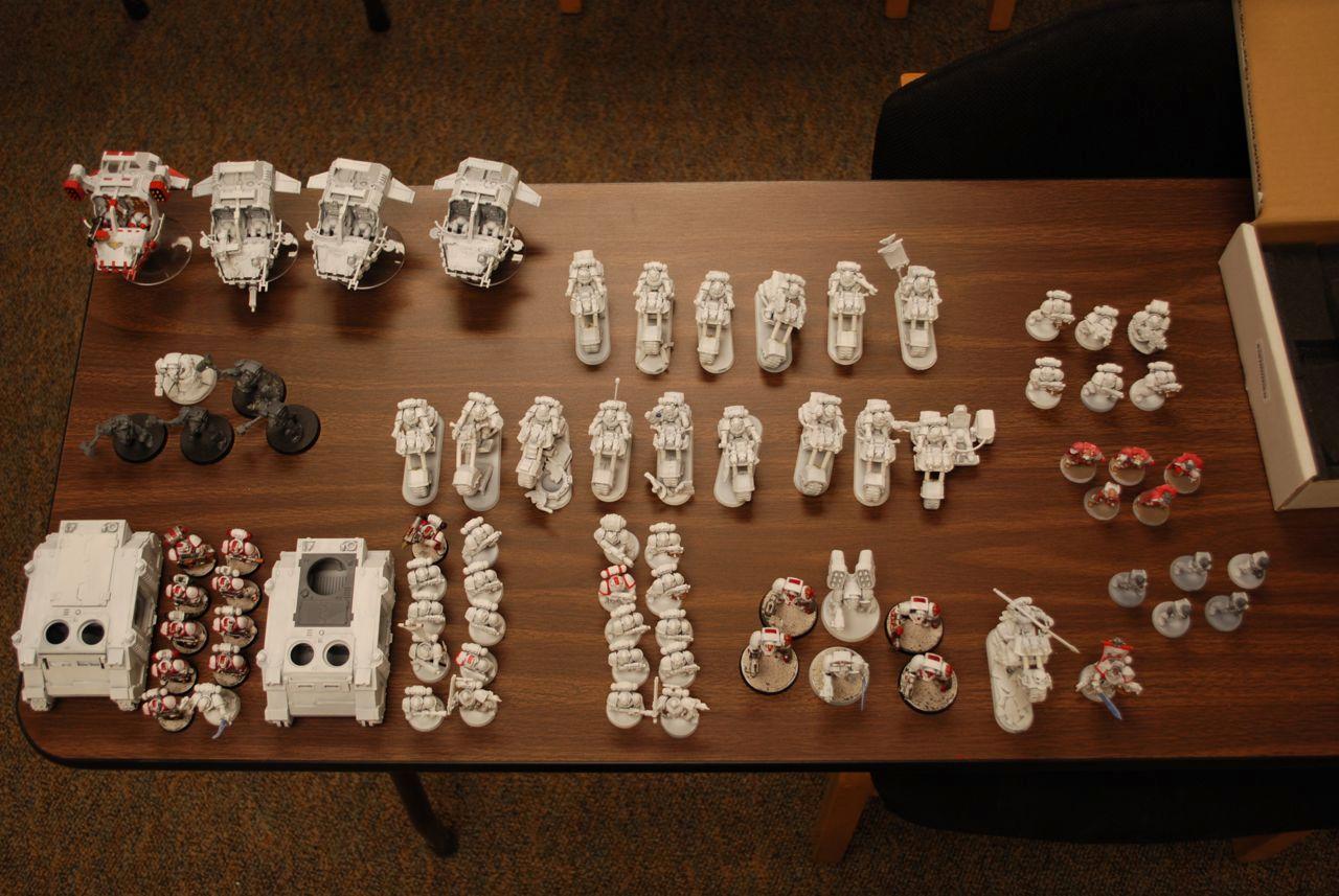 A shot of the entire White Horde.  Again roughly 2500 points, though still a lot to do