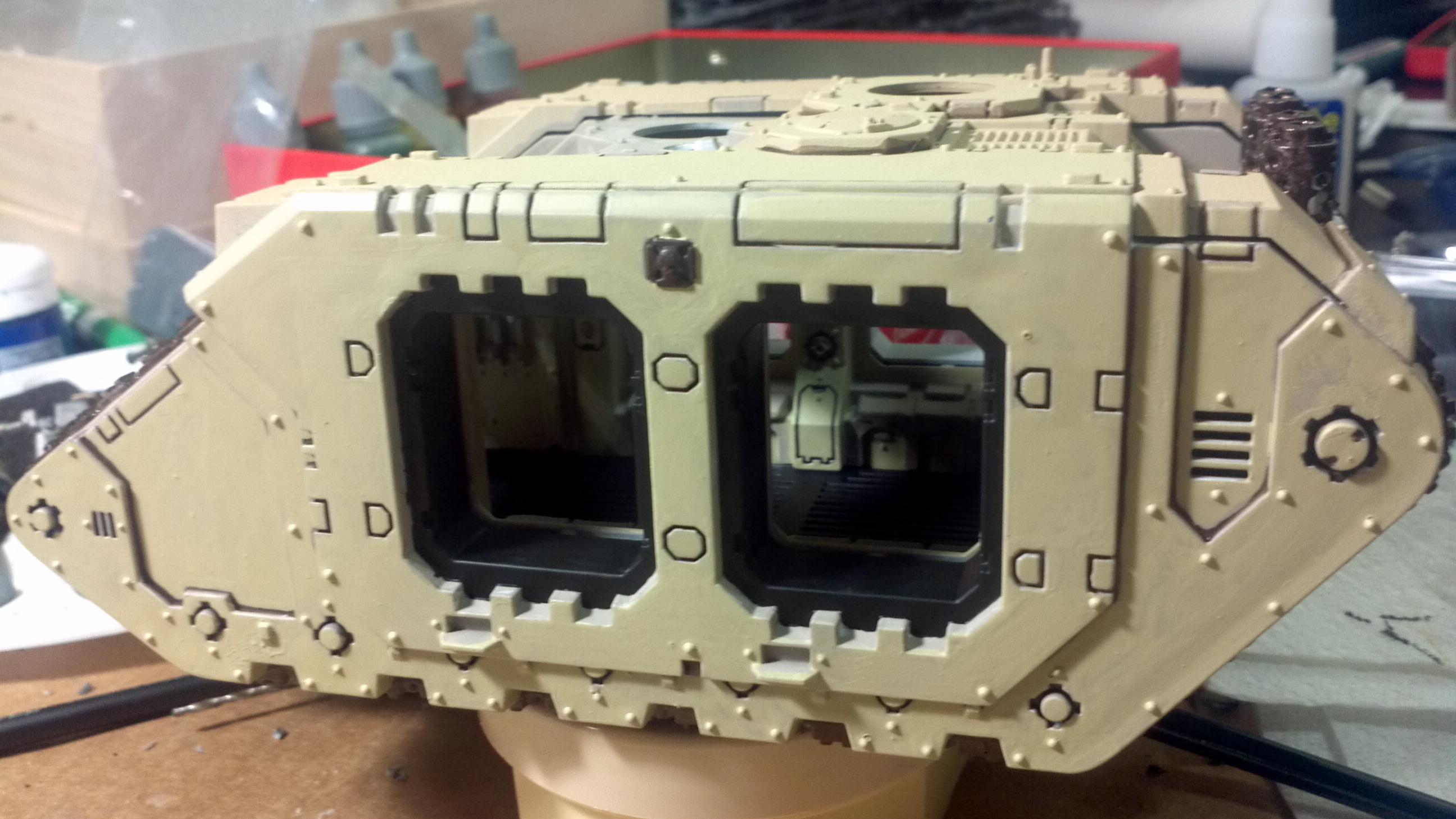 Half of the land raider is done with the background color