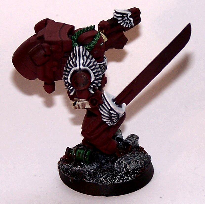 Assault Marines, Assault Sergeant, Emperor's Wings, Plasma Pistol, Relic Blade, Space Marines, Urban Base, Work In Progress