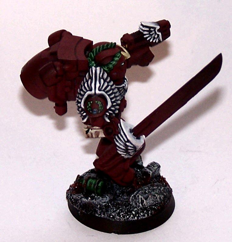 Assault Marines, Assault Sergeant, Emperor's Wings, Plasma Pistol, Relic Blade, Space Marines, Urban Base, Work In Progress