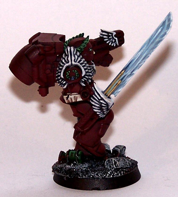 Assault Marines, Assault Sergeant, Emperor's Wings, Plasma Pistol, Relic Blade, Space Marines, Urban Base, Work In Progress