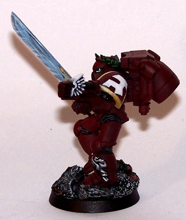 Assault Marines, Assault Sergeant, Emperor's Wings, Non Metalic Metals, Plasma Pistol, Relic Blade, Space Marines, Urban Base, Work In Progress