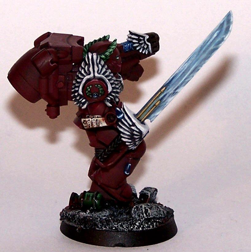 Assault Marines, Assault Sergeant, Emperor's Wings, Non Metalic Metals, Plasma Pistol, Relic Blade, Space Marines, Urban Base, Work In Progress