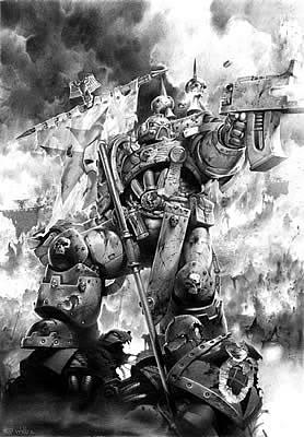 Black, Black Templars, Dead, Diorama, Space Marines, Templars, Vignette, Warhammer 40,000