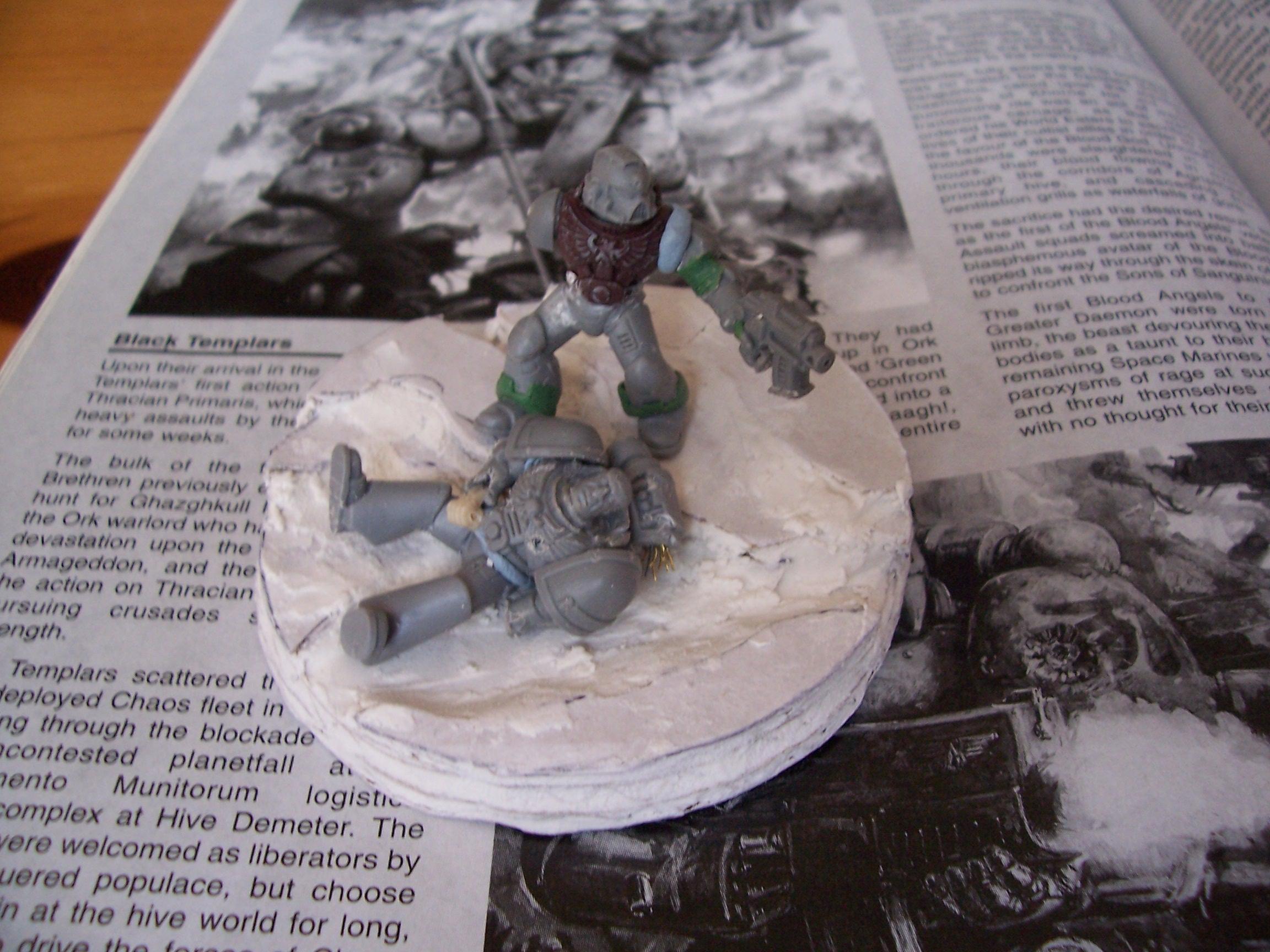 Black, Black Templars, Dead, Diorama, Space Marines, Templar, Vignette, Warhammer 40,000