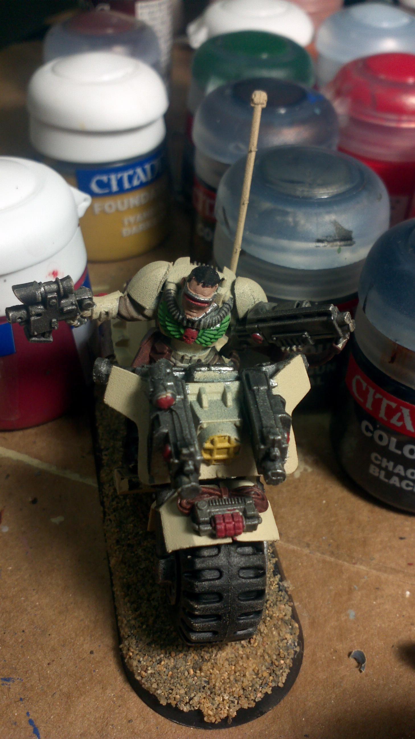 He got all his weapons in place and ready to roll