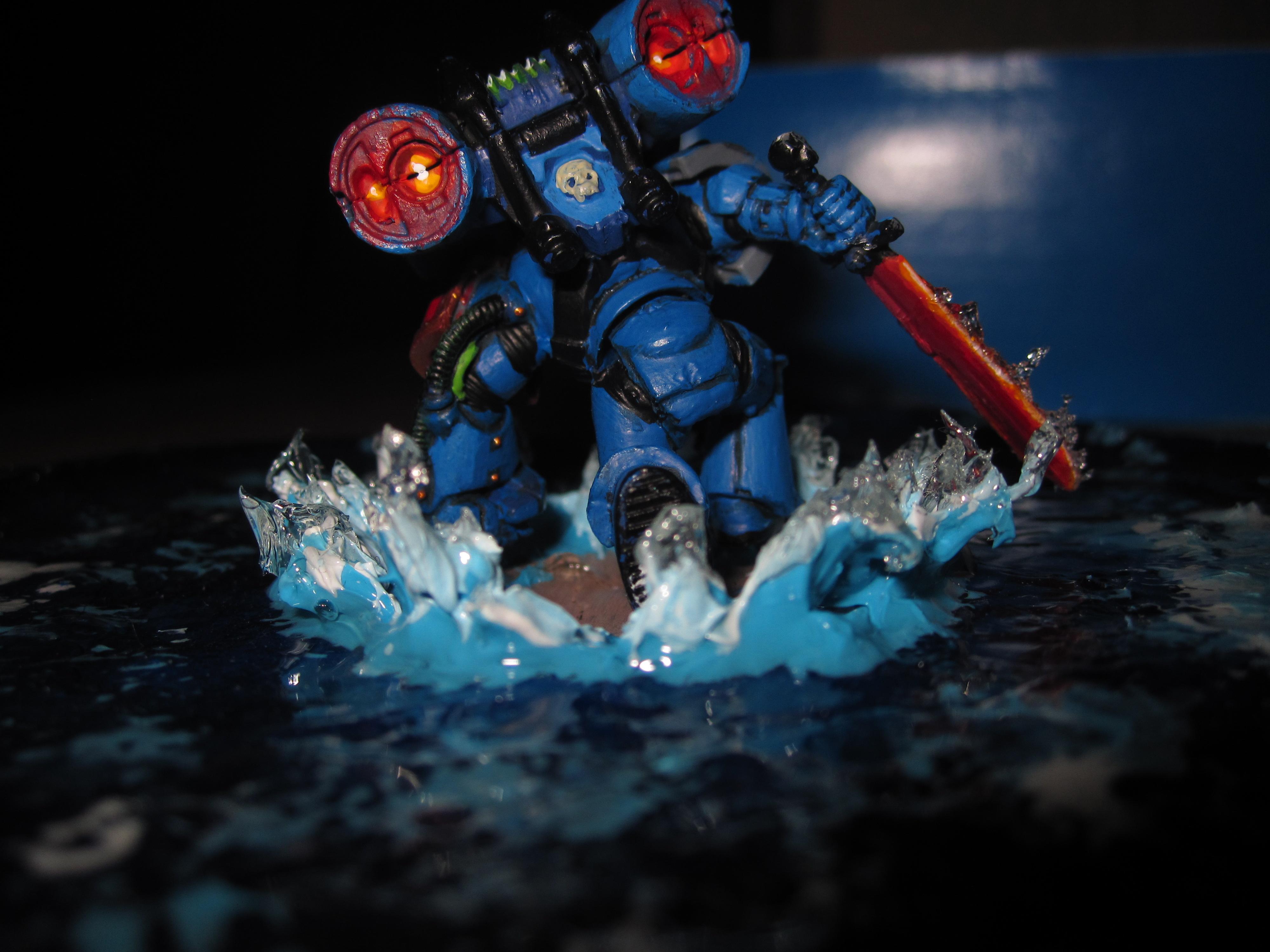 Assault, Cool, Space Marines, Spacemarine, Ultramarines, Water Effect
