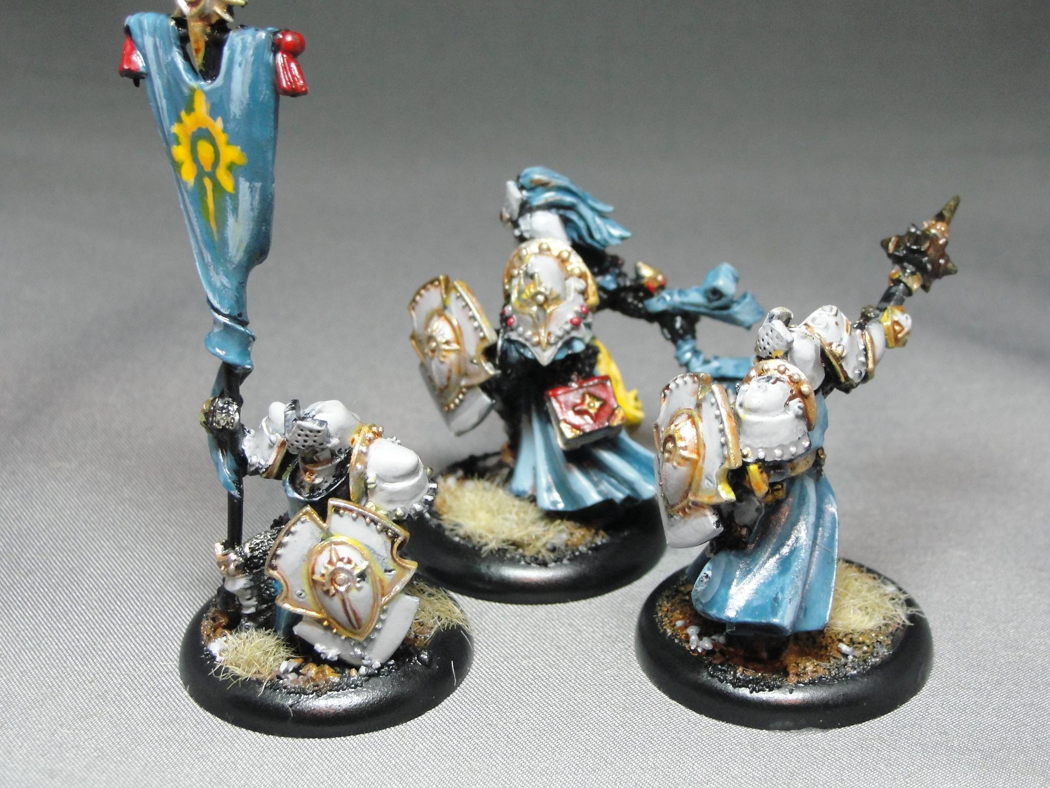 Warmachine, Cygnar, Mercenaries, Precursor Knights, Officer and Standard Unit Attachment