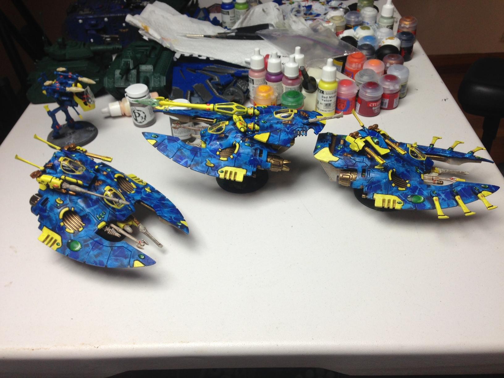 Eldar, Falcon, Fire Prism, Walker, Warhammer 40,000, Wave Serpent