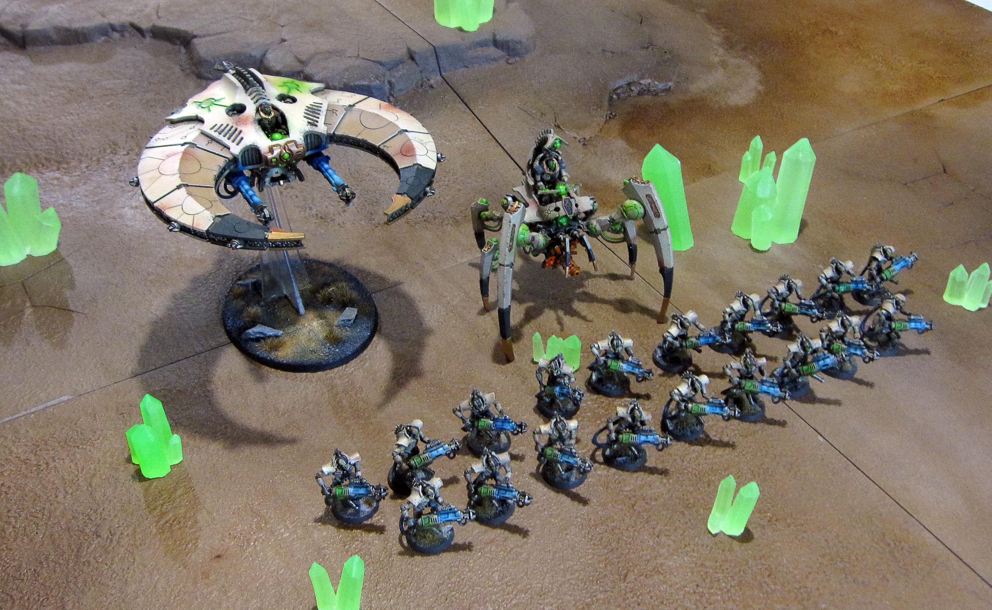 Necrons, Full Scheme complete models - Triarch Stalker, Night Scythe, Tesla Immortals