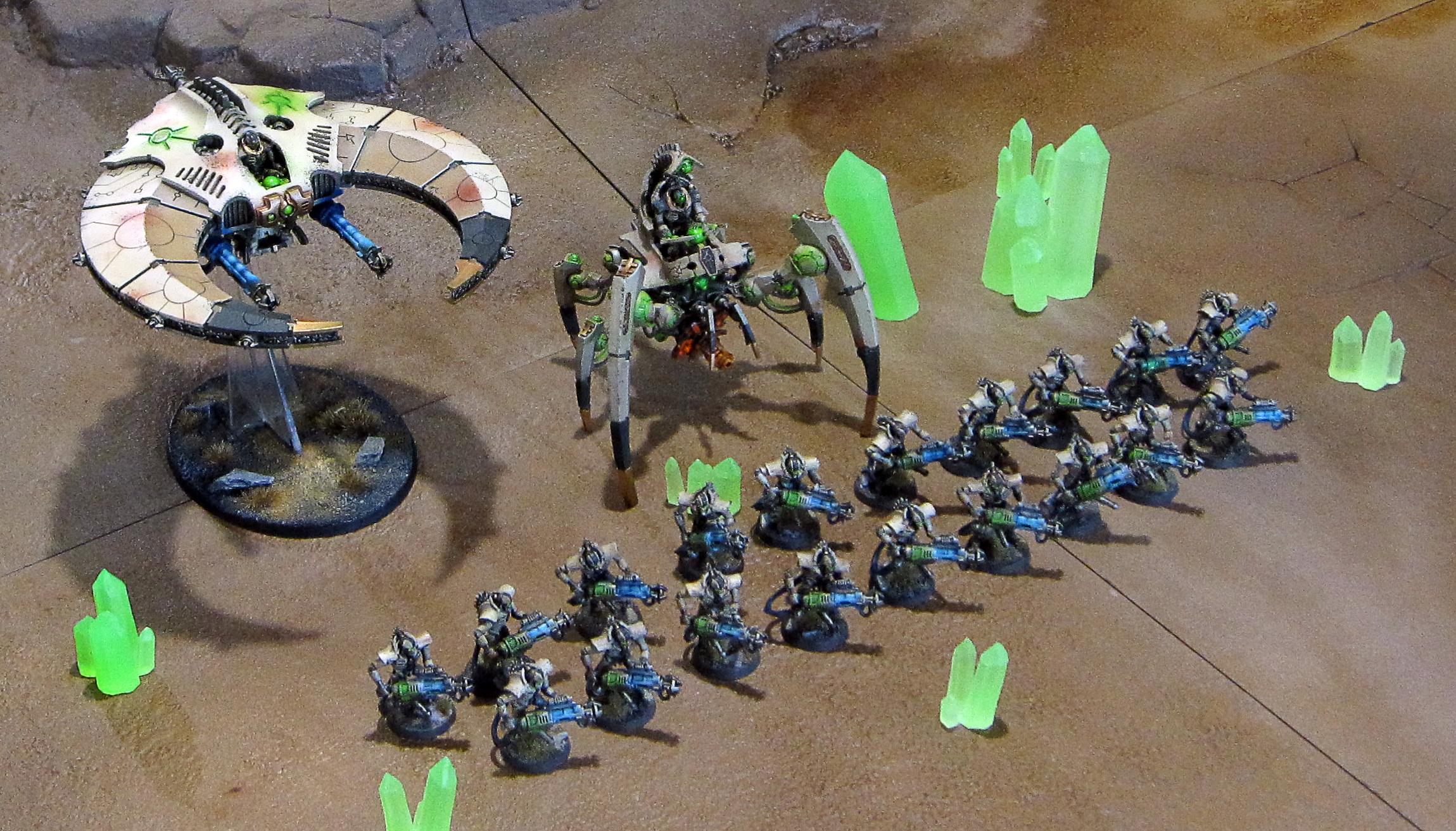 Necrons, Full Scheme complete models - Triarch Stalker, Night Scythe, Tesla Immortals