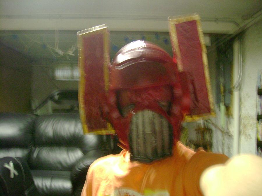 Me wearing my Berzerker helment finished