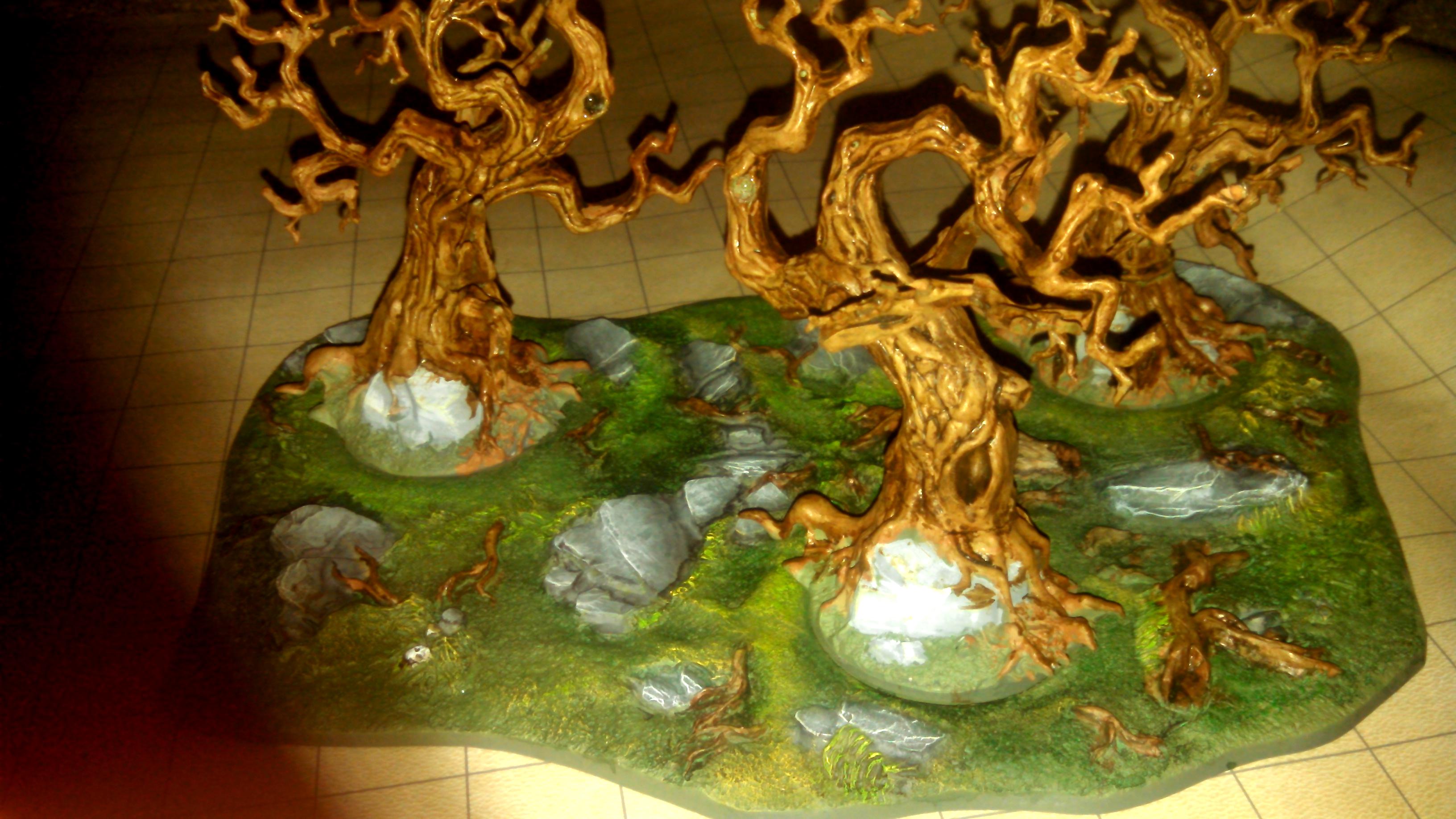 trees and grass