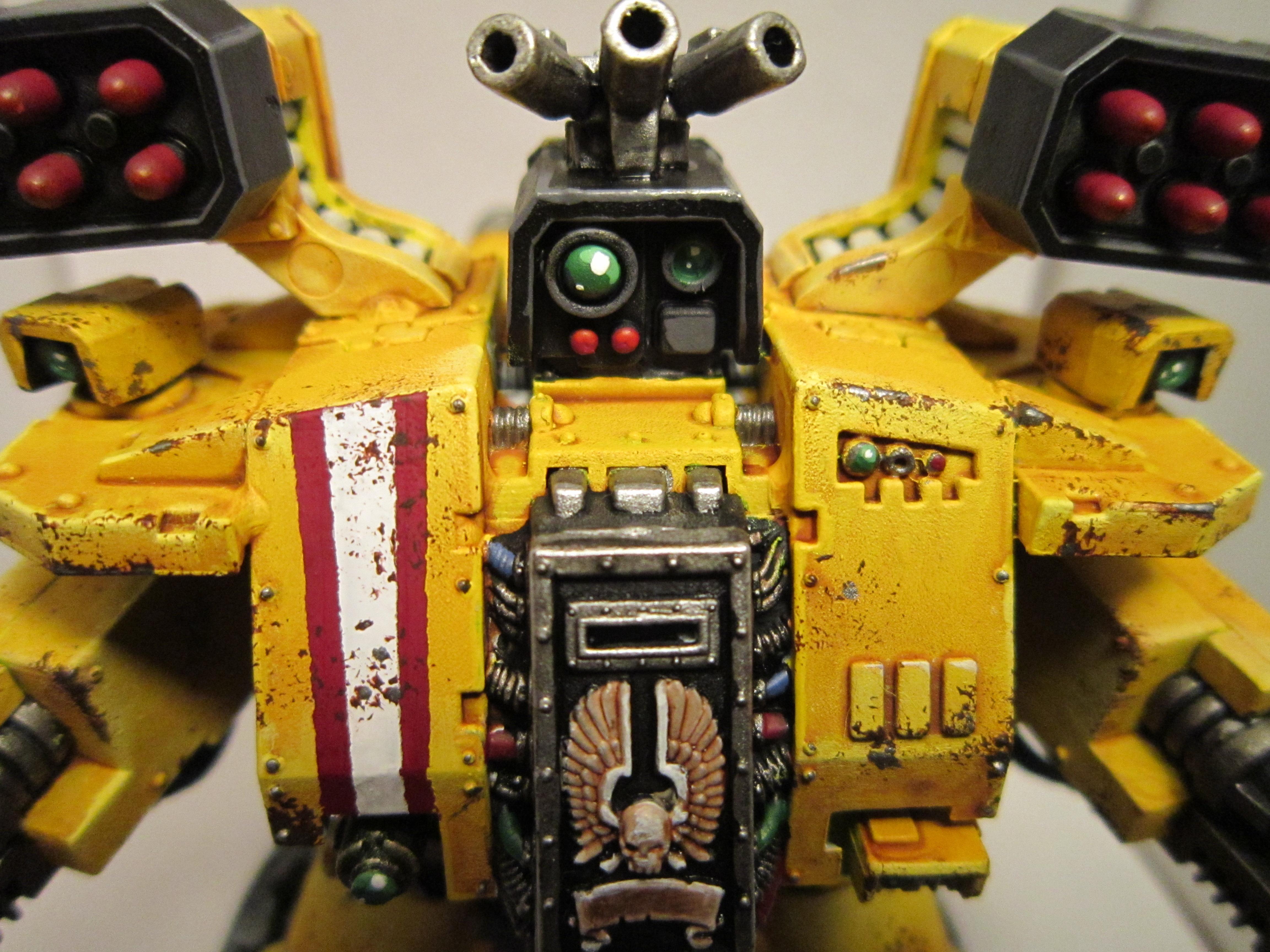 Conversion, Dreadnought, Four Eyes, Imperial Fists, Space, Space Marines, Warhammer 40,000, Weathered