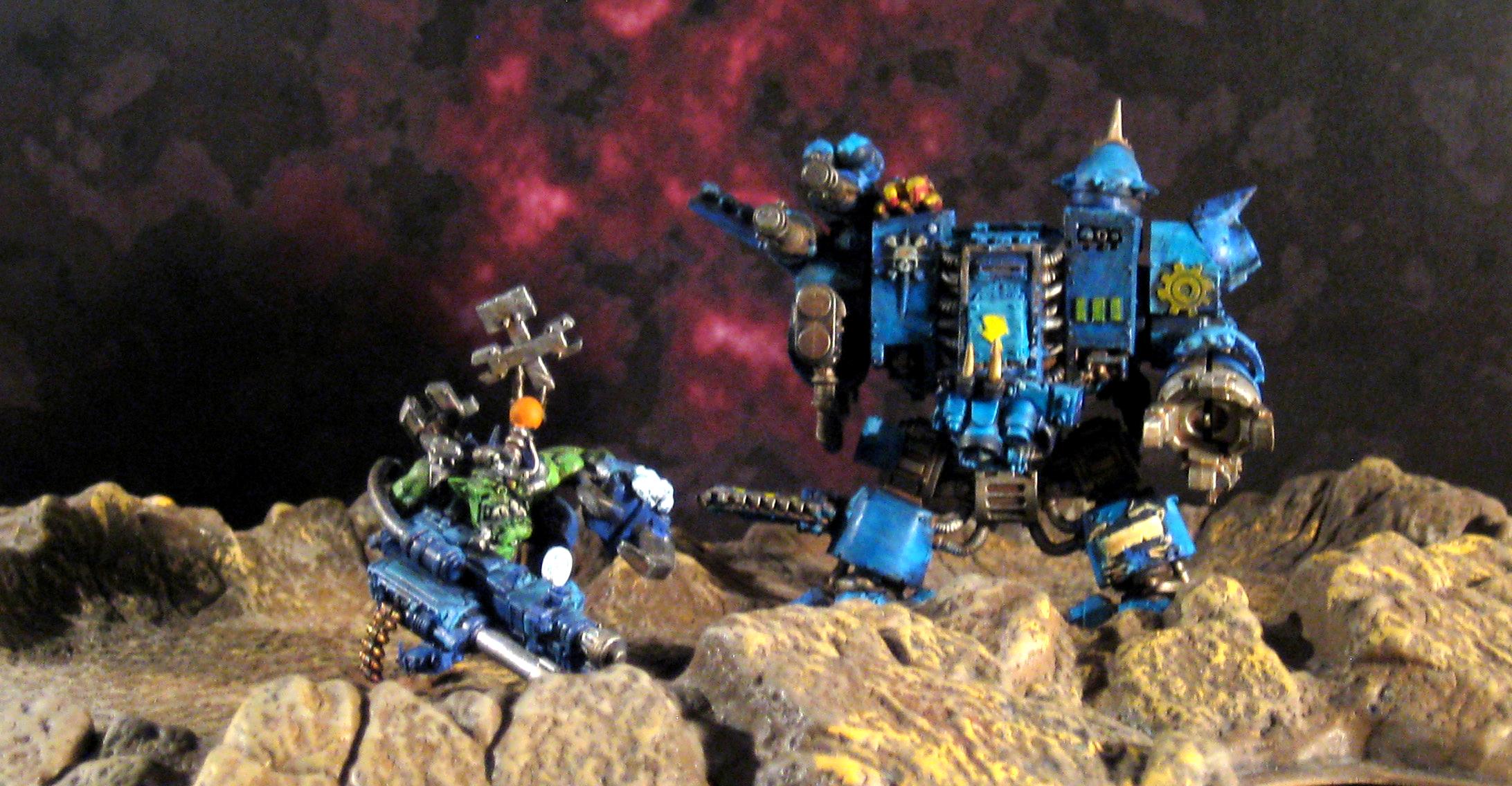 Big Mek, Conversion, Deathskulls, Deff Dread, Orks, Power Claw, Shoota-scorcha Kombi-weapon