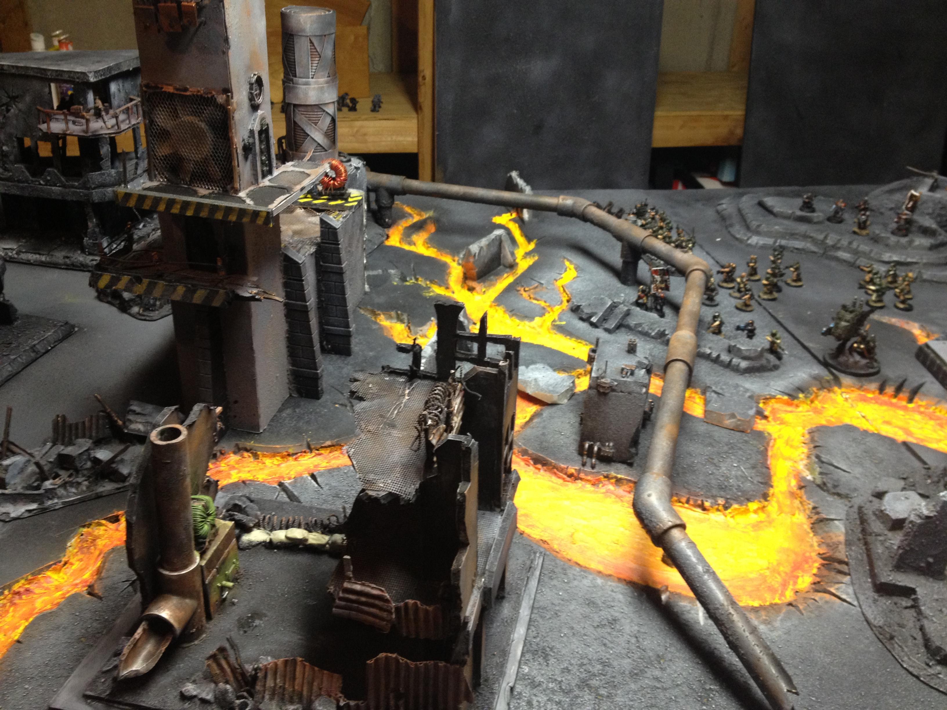 Board, Buildings, Cities Of Death, City, Imperial Guard, Lava, Terrain
