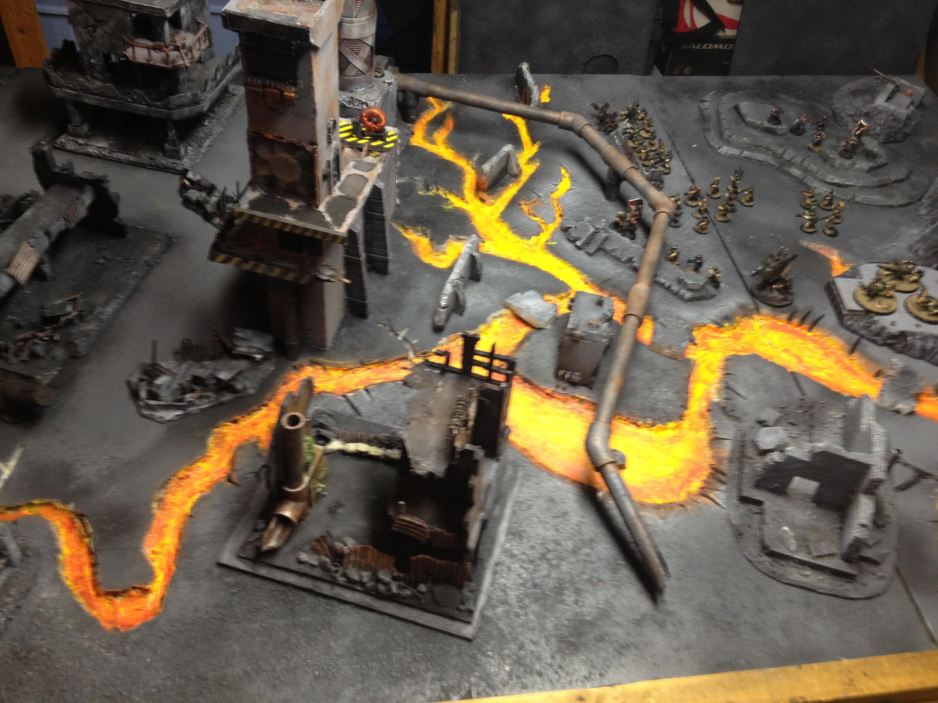 Board, Buildings, Cities Of Death, City, Imperial Guard, Lava, Terrain