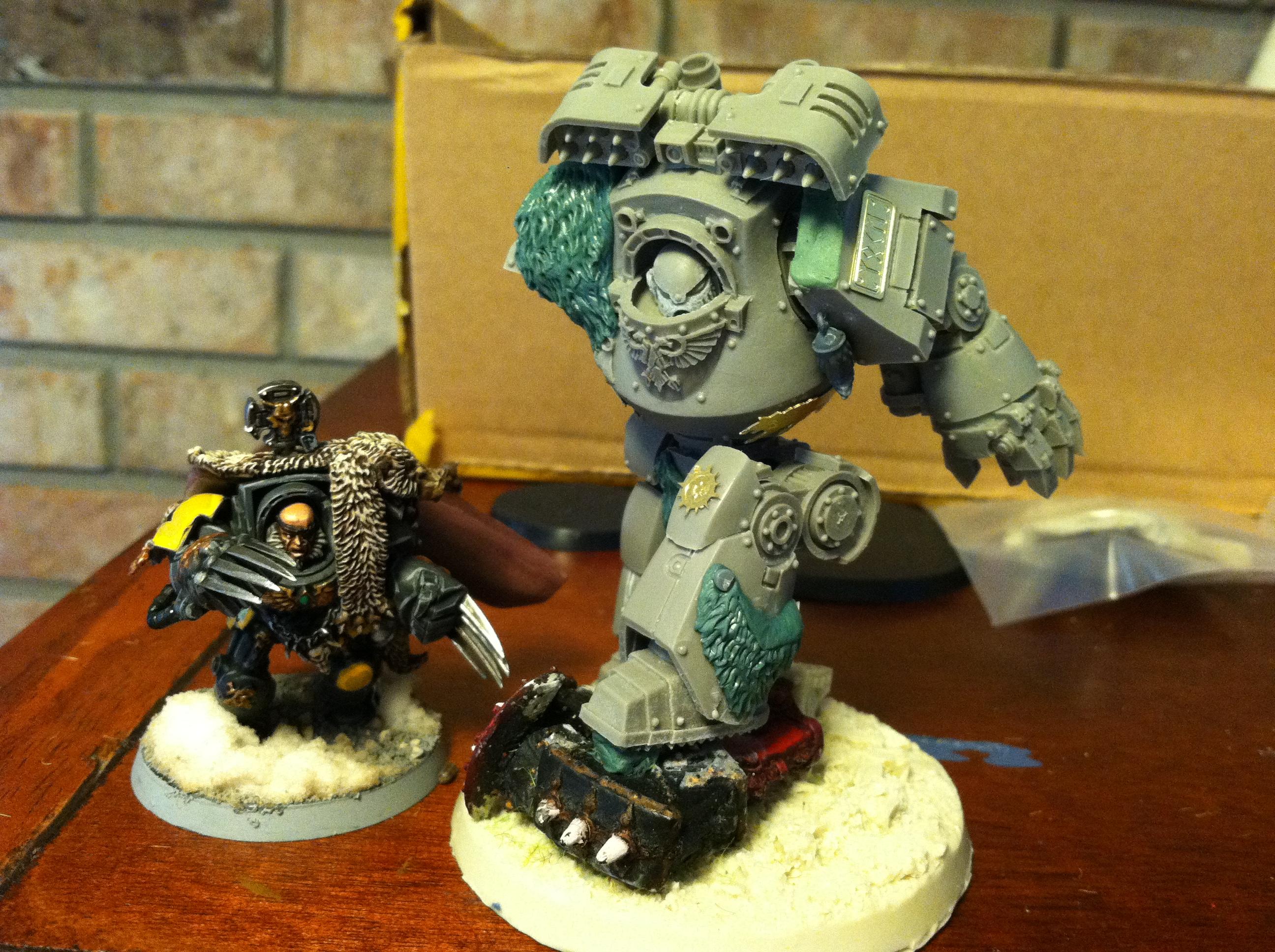 Space Wolf contemptor pattern dreadnought WIP