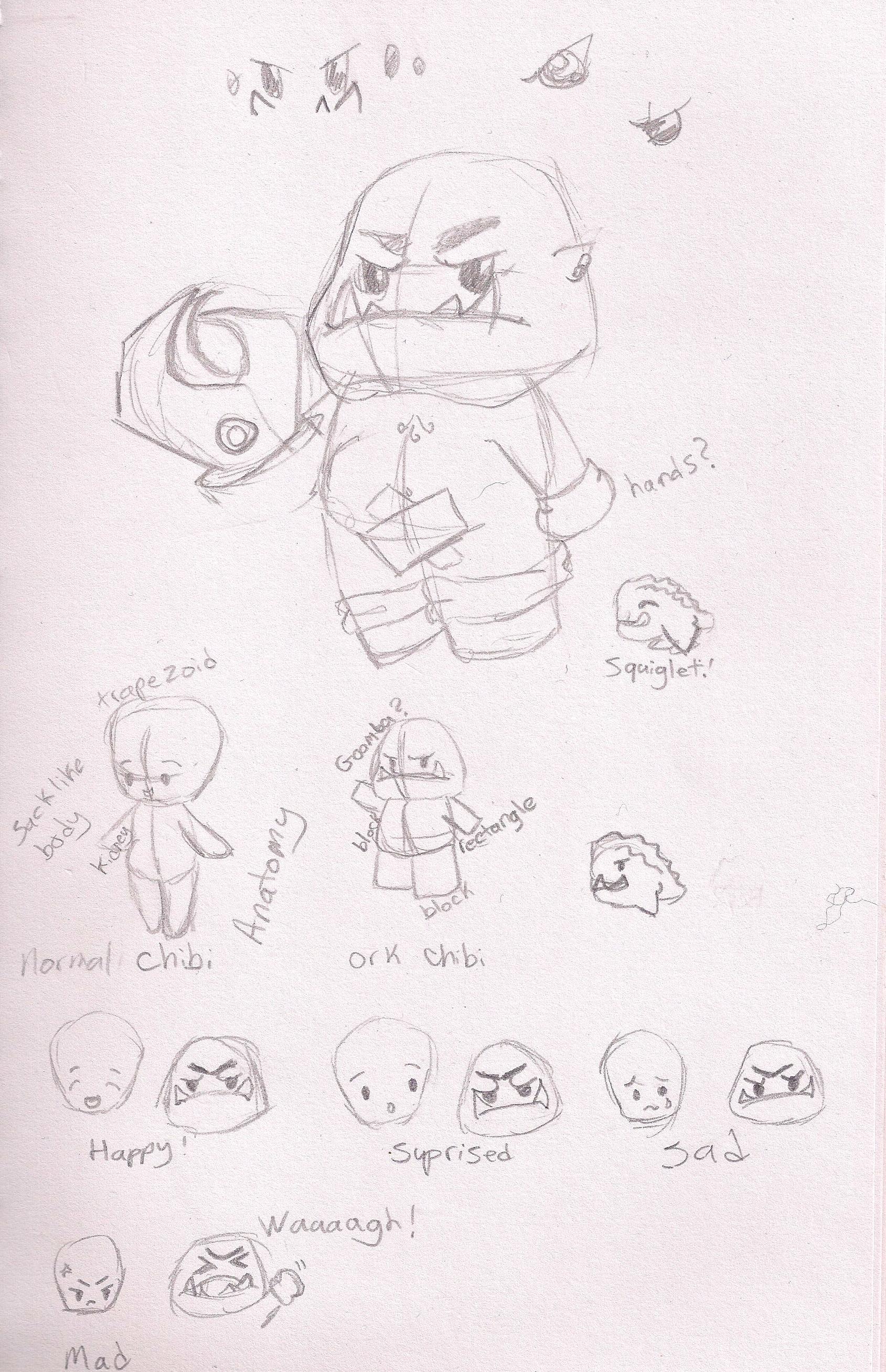 Chibi, Green Skins, Kawaii, Orks