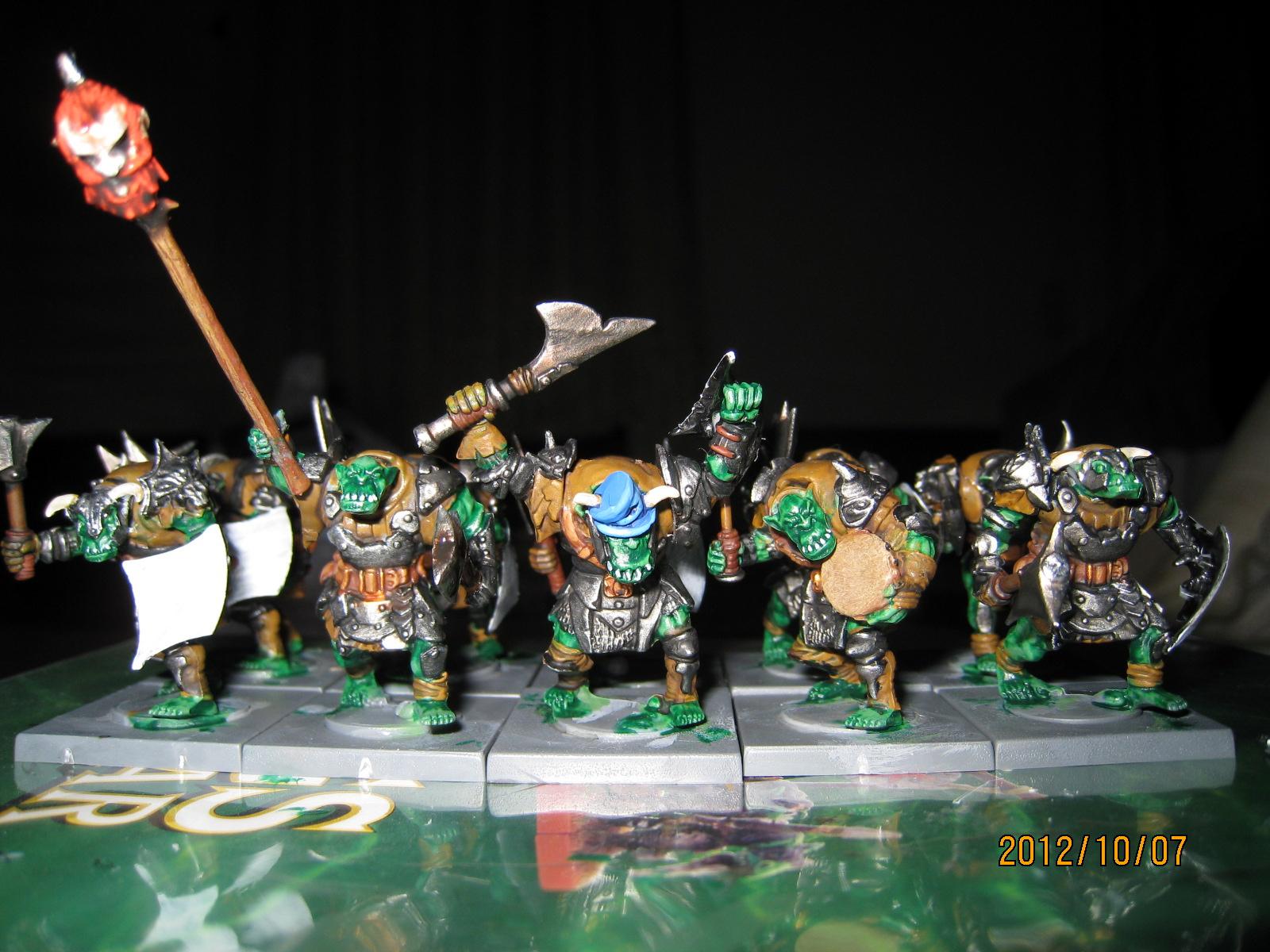 Axe, Mantic, Orcs, Weapons finished, shields pending
