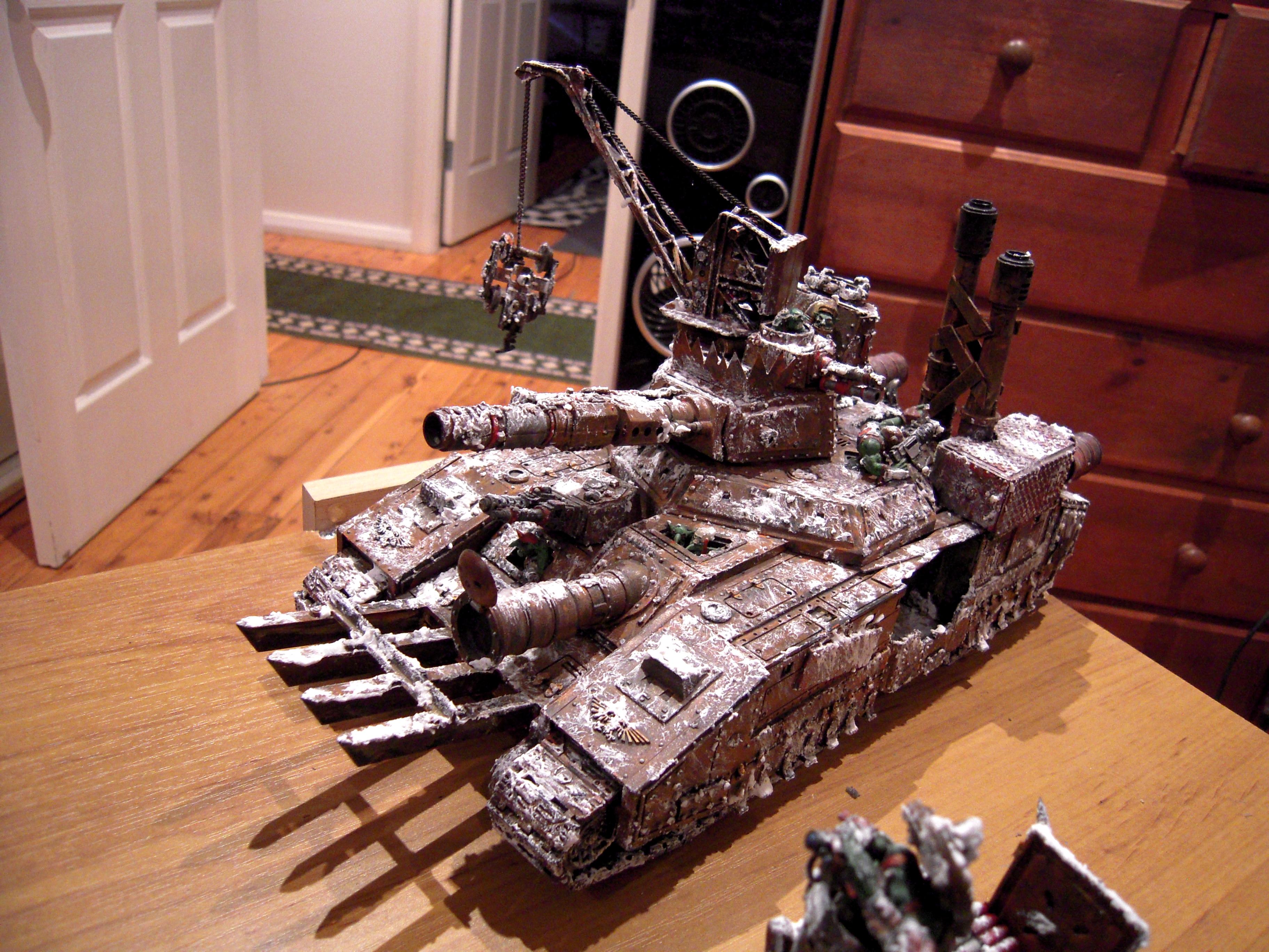 Battlewagon, Frost, Heavy, Looted Wagon, Orks, Rust, Snow, Support, Tank, Warhammer 40,000, Winter