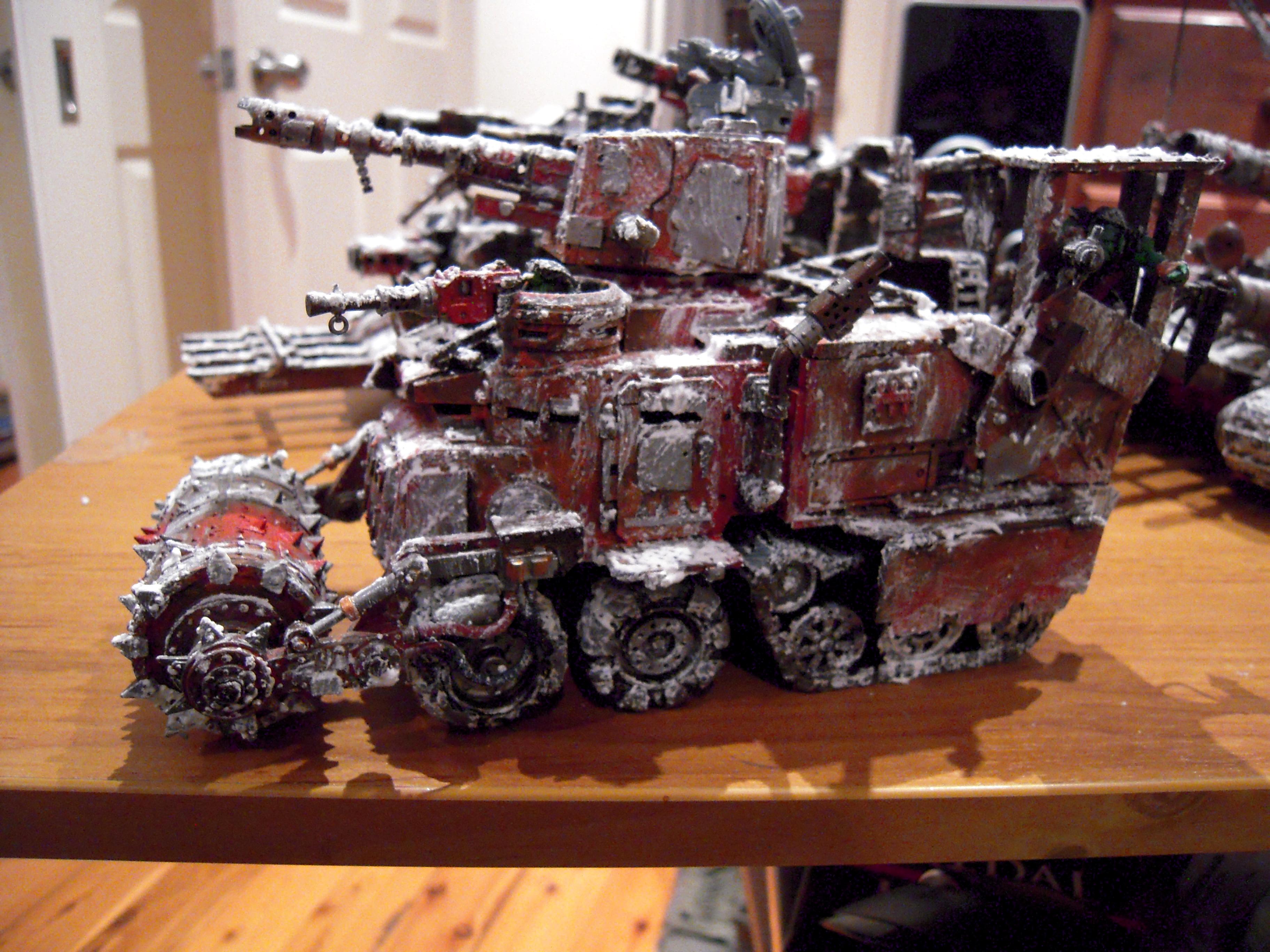 Battlewagon, Frost, Heavy, Looted Wagon, Orks, Rust, Snow, Support, Tank, Warhammer 40,000, Winter