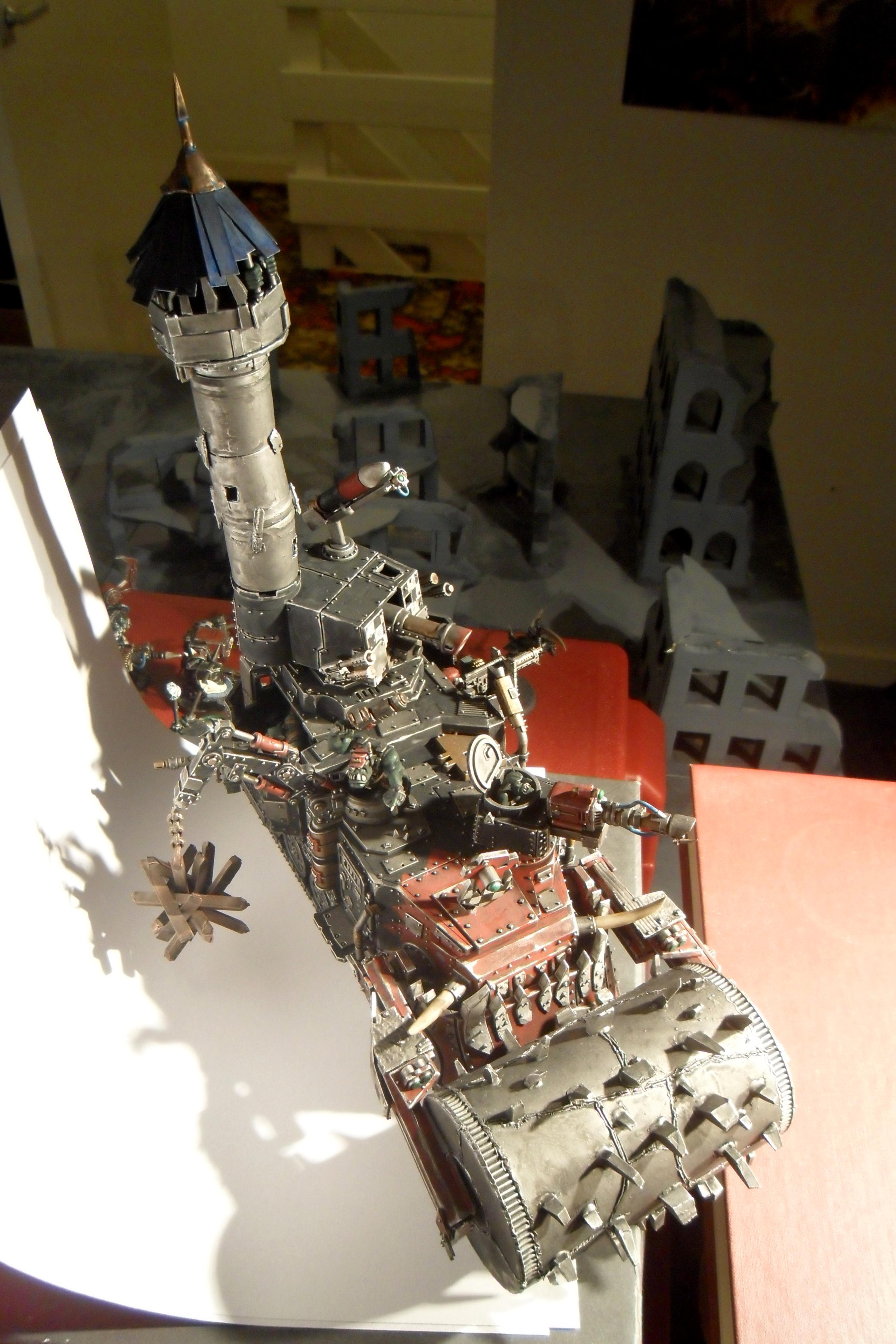 Battlewagon, Conversion, Mega Nobz, Orks, Warhammer 40,000, Weirdboy